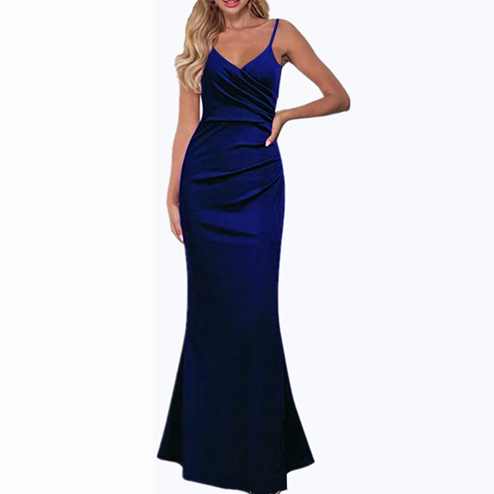 Idall wedding guest dresses prom dresses women s solid color slim show