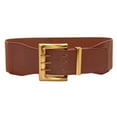 thumbnail image 1 of IDALL Western Belts Wide Belts Women's Fashion Wild Wide Waistband Elastic Stretch Dress Waist Belt Buckle Band Elastic Belts for Women Leather Belt Brown One Size, 1 of 3