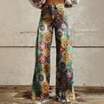 thumbnail image 1 of IDALL Wide Leg Jeans Woman High Waisted Jeans Women's Vintage Flower Print Casual Wide Leg Pants Barrel Jeans Women Boyfriend Jeans Yellow 1 XL, 1 of 4