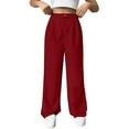 thumbnail image 1 of IDALL Wide Leg Pants Woman Dress Pants Women Womens Casual Wide Leg Dress Pants High Waist Tailored Down Pants With Pockets High Waisted Pants Womens Pants Red L, 1 of 8