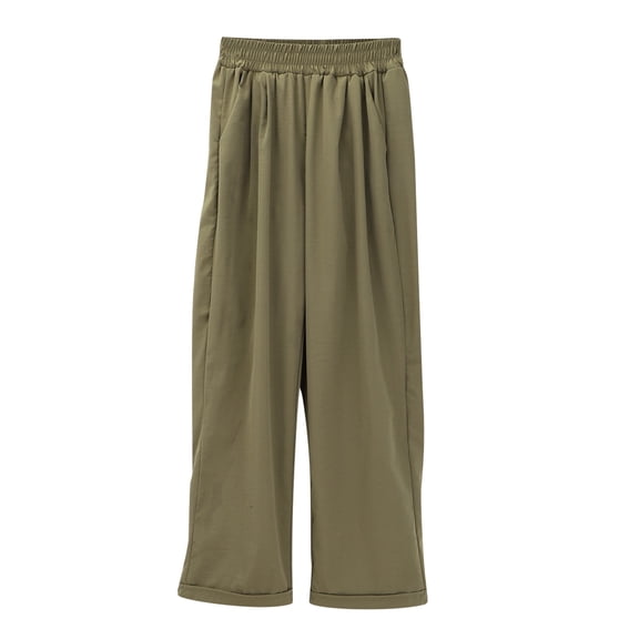 IDALL Wide Leg Pants Woman Lounge Pants Women Large Size Ice Quick Drying Pants Thin Style 9 Inch Straight Leg Casual Pants Plus Size Pants Womens Pants Green M