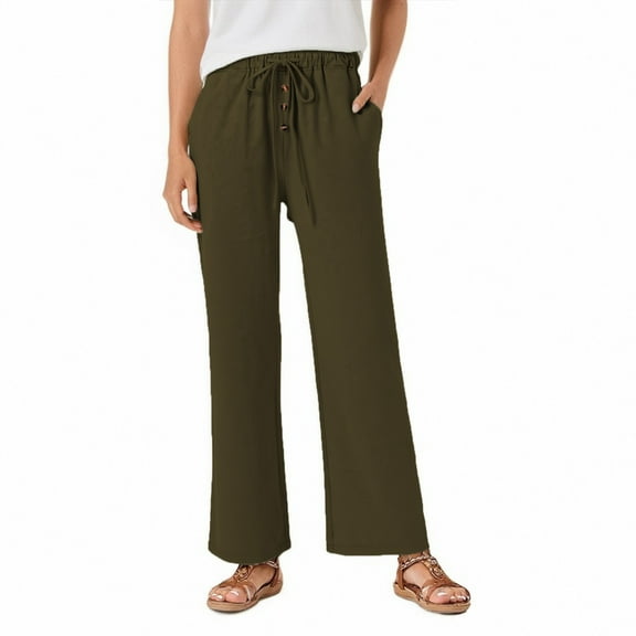 IDALL Wide Leg Pants Woman Lounge Pants Women Linen Pants Women's Lightweight Cargo Pants Jogging Bottoms Plain Elegant Hiking Pants Oversized Festive Pants Baggy Pants Womens Pants Mint Green 3XL