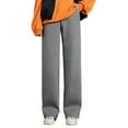 thumbnail image 1 of IDALL Wide Leg Pants Woman Sweatpants Women Warm Winter Fleece Thick Pants High Waist Cotton Fleece Wide Leg Trousers Pants for Women Womens Pants Gray 4XL, 1 of 9