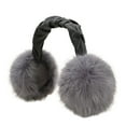 thumbnail image 1 of IDALL Winter Ear muffs Faux Fur Warm Earmuffs Cute Foldable Outdoor Ear Warmers For Women Gray One Size, 1 of 2