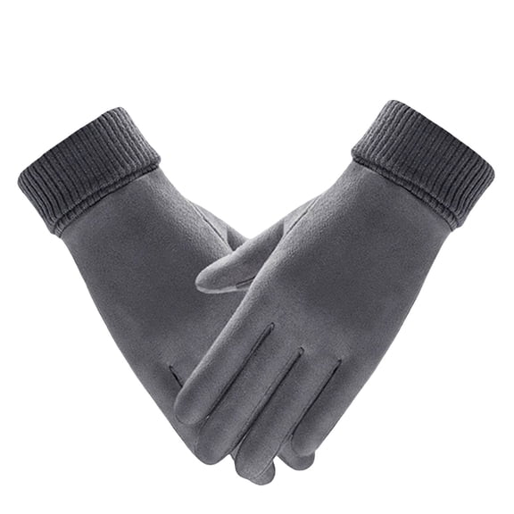IDALL Winter Gloves for Men Women - Touch Screen Cold Weather Thermal Warm Knit Glove for Running Driving Hiking Gray One Size