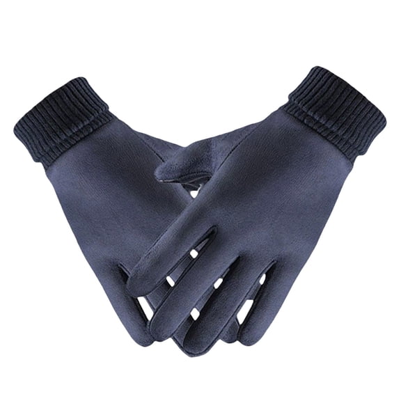 IDALL Winter Gloves for Men Women - Touch Screen Cold Weather Thermal Warm Knit Glove for Running Driving Hiking Navy One Size