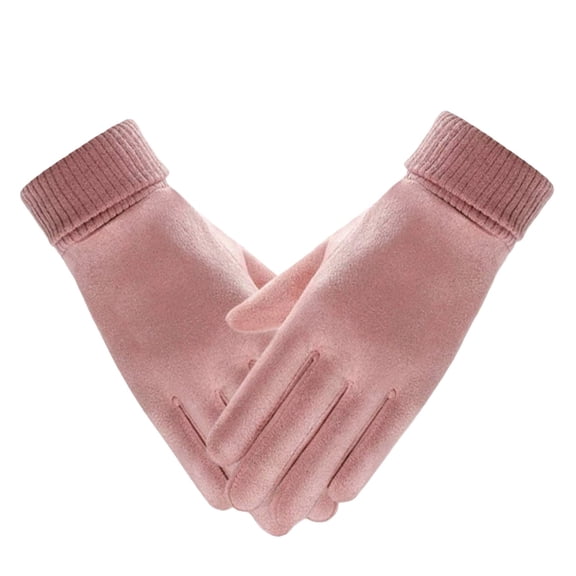 IDALL Winter Gloves for Men Women - Touch Screen Cold Weather Thermal Warm Knit Glove for Running Driving Hiking Pink One Size