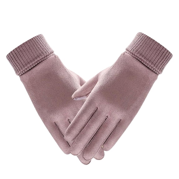 IDALL Winter Gloves for Men Women - Touch Screen Cold Weather Thermal Warm Knit Glove for Running Driving Hiking Purple One Size