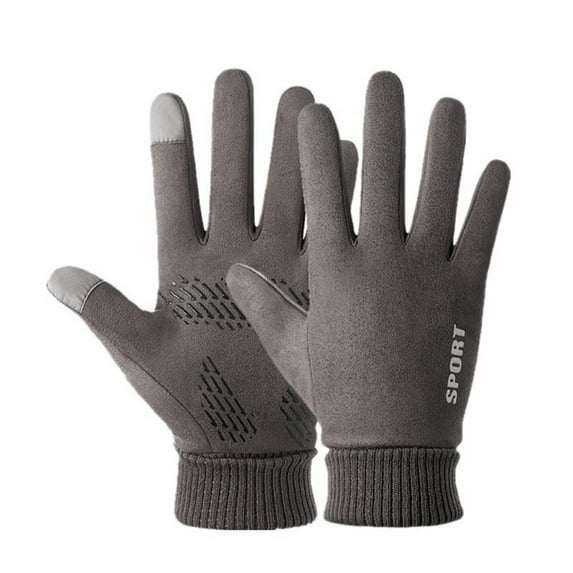 IDALL Winter Gloves for Women Men - Thermal Fleece Liner With Touchscreen, Warm Knit Winter Gloves for Cold Weather Gray One Size