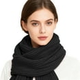 thumbnail image 1 of IDALL Winter Scarf for Women, Winter Warm Women's Scarves, Soft Blanket Scarf Classic Tassel Plaid Black One Size, 1 of 4