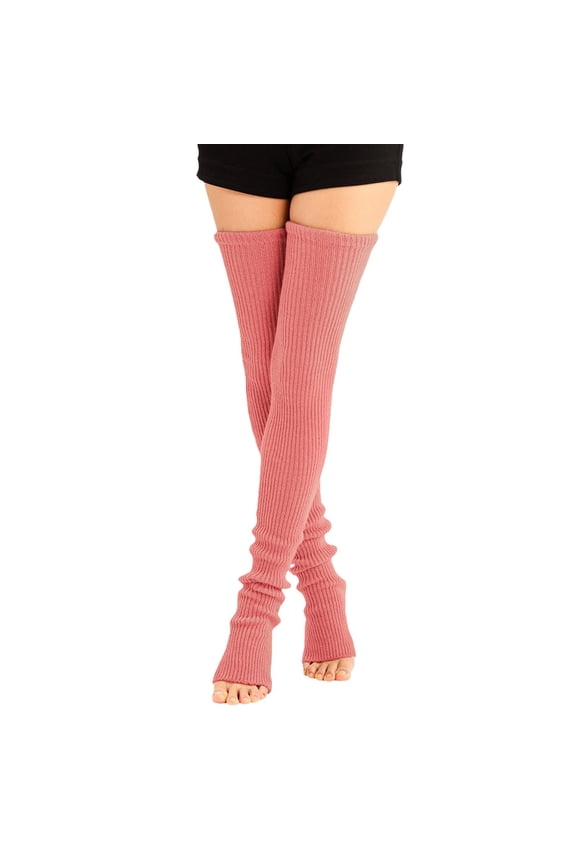 Women Thigh High Socks Extra Long Cotton Knit Warm Thick Tall Long Boot Stockings Leg Warmers Watermelon Red A