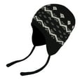 thumbnail image 1 of IDALL Women Winter Cover Ears Beanie Hat Ear Flaps Ski Snow Hats Knit Fleece Lined 3 Pom Pom Black 1 One Size, 1 of 2