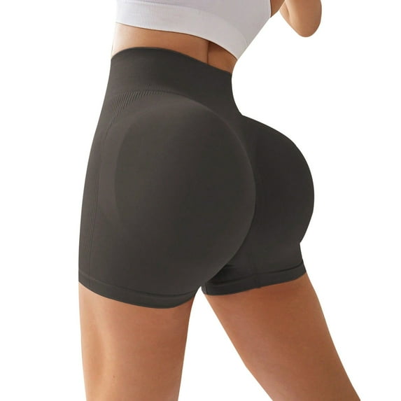 IDALL Womens Shorts Workout Shorts Women Workout Impact Shorts 4.5" Scrunch Butt Lifting Gym Shorts Seamless Booty Biker Shorts Gym Clothes Yoga Shorts Dark Gray S