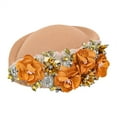 thumbnail image 1 of IDALL Womens Vintage Felt Church Fedora Hat Ladies Floral Derby Fascinator Wedding Tea Party Beret Cap Winter Pillbox Kentucky Hat Orange One Size, 1 of 2