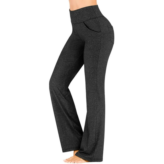 IDALL Yoga Pants Women Leggings for Women Womens Yoga Pants Pockets High Waist Workout Pants Casual Trousers Lounge Pants Women Women'S Pants Black L