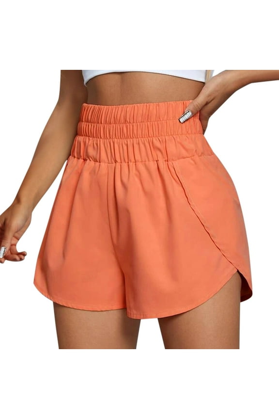 Yoga Pants Women Workout Shorts Women Womens Running Quick Dry Shorts Workout Elastic Waist Athletic Yoga Pants Sports Pants Womens Shorts Gym Shorts Women Orange 2XL