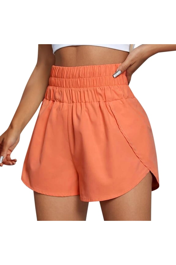 Yoga Shorts for Women Biker Shorts Women Running Shorts for Women Womens Running Shorts Work Elastic Waist Athletic Yoga Pants Sports Pants Workout Shorts Women Orange S