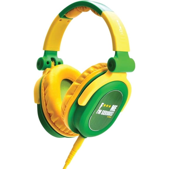 Idance FDJ300 Green/yellow Swivel Cup DJ Headphone