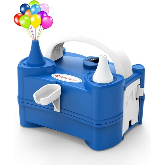 IDAODAN Electric Air Balloon Pump Portable Dual Nozzle 110V 600W Electric Balloon Blower Pump/Electric Balloon Inflator for Kids Party Decoration