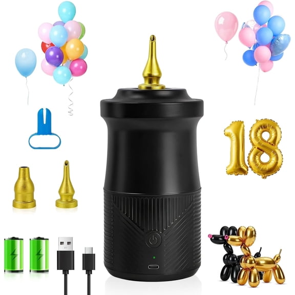IDAODAN Electric Balloon Pump, Portable Electric Balloon Blower Machine Inflator Air Pump for Party Decorations
