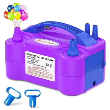 IDAODAN Portable Dual Nozzle Electric Party Balloon Pump, 20 x 15 x 12 cm, 600W, 3lbs, Purple/Blue