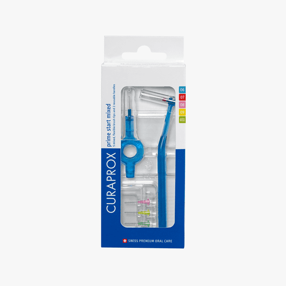 Curaprox CPS Prime Start Mixed Set, Interdental Brushes, Gentle Cleaning of Tight Gaps, for Adults, 5 Count