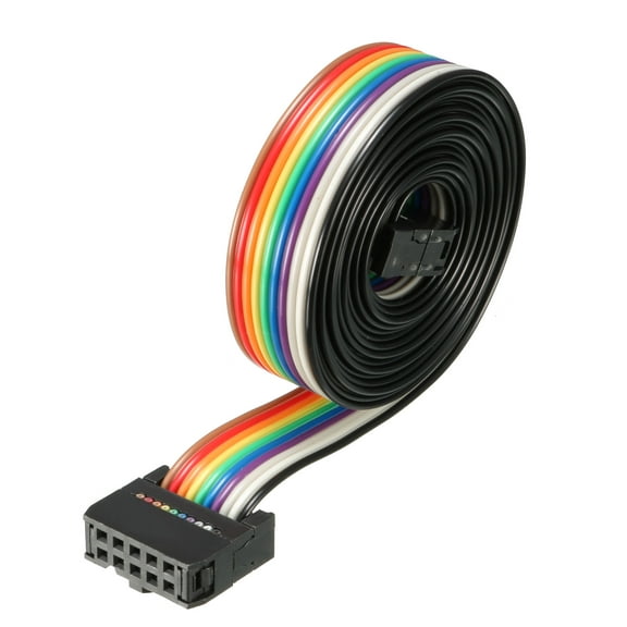 IDC 10P Wire Flat Rainbow Ribbon Cable 148cm 2.54mm Pitch