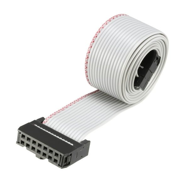 IDC 14P Wire Flat Gray Ribbon Cable 66cm 2.54mm Pitch 1pcs