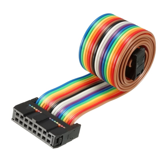 IDC 16P Wire Flat Rainbow Ribbon Cable 48cm 2.54mm Pitch 1pcs