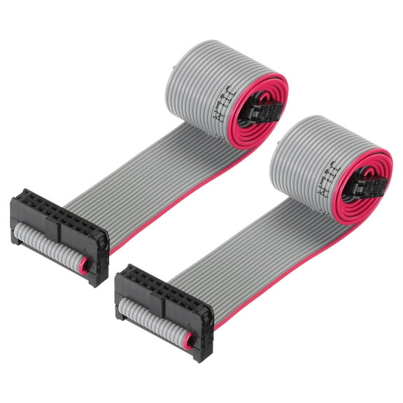 IDC 18Pin Flat Ribbon Cable, 2.0mm Pitch FC to FC Connector 30cm Length Grey Jumper Wire Computer DVD, 2Pcs