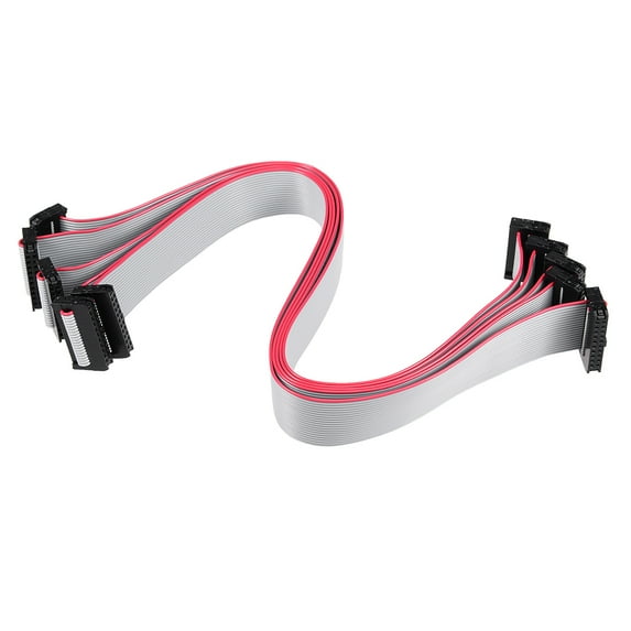 IDC 20 Pins Connector Flat Ribbon Cable Female Connector 30cm 2mm Pitch,5Pcs