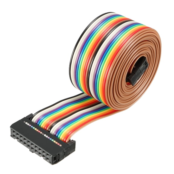 IDC 20P Wire Flat Rainbow Ribbon Cable 148cm 2.54mm Pitch 1pcs