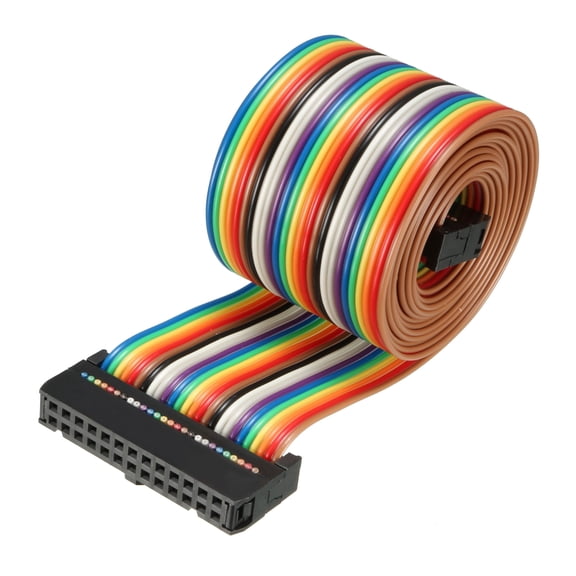 IDC 26P Wire Flat Rainbow Ribbon Cable 118cm 2.54mm Pitch
