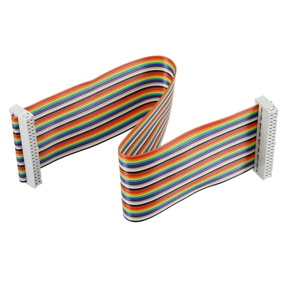 IDC 40 Pins Wire Flat Multicolored Flexible Rainbow Ribbon Jumper Cable 30cm