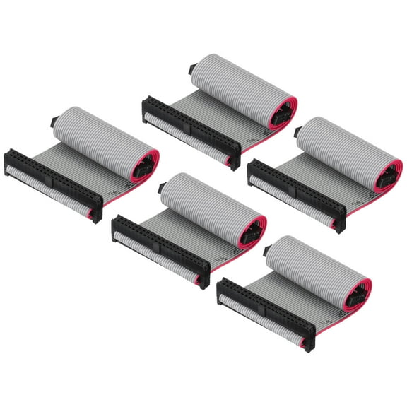 IDC 44Pin Flat Ribbon Cable, 2.0mm Pitch FC to FC Connector 20cm Length Grey Jumper Wire Computer DVD, 5Pcs