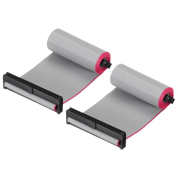 IDC 44Pin Flat Ribbon Cable, 2.0mm Pitch FC to FC Connector 30cm Length Grey Jumper Wire Computer DVD, 2Pcs