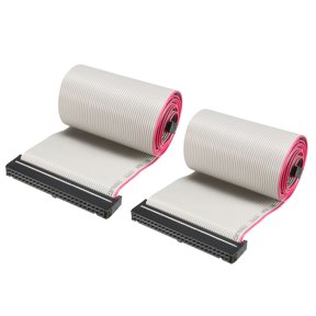 IDC 50P Wire Flat Gray Ribbon Cable 128cm 2.54mm Pitch 2pcs