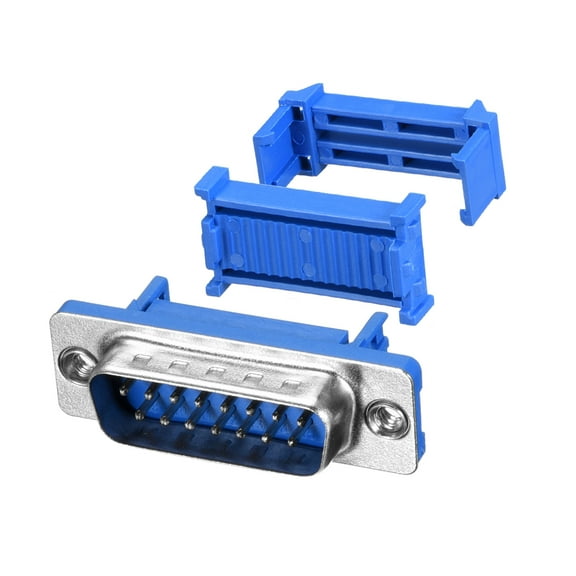 IDC D-Sub Ribbon Cable Connector 15-pin Male IDC Crimp Port Blue 20pcs
