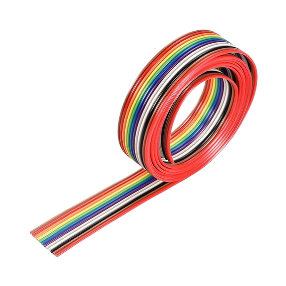 IDC Rainbow Wire Flat Ribbon Cable 12P 1.27mm Pitch 1meter/3.3ft Long