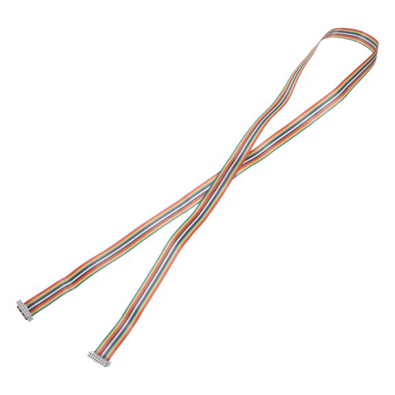 IDC Rainbow Wire Flat Ribbon Cable 2.54mm Pitch 16 Pin FC Dual Female Gray Connector for DIY Experiment 3.3 Ft Length 1 Pcs
