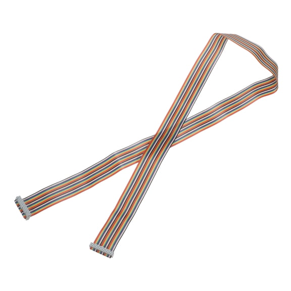 IDC Rainbow Wire Flat Ribbon Cable 2.54mm Pitch 30 Pin FC Dual Female Gray Connector for DIY Experiment 4 Ft Length 1 Pcs