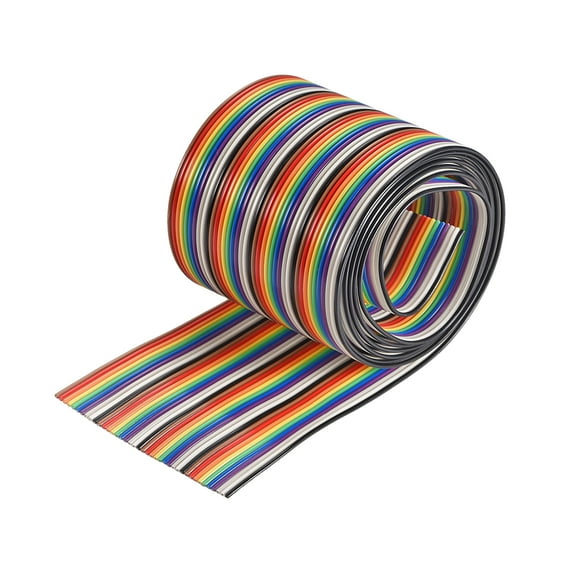 IDC Rainbow Wire Flat Ribbon Cable 40P 1.27mm Pitch 1meter/3.3ft Long