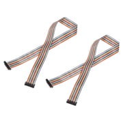 IDC Wire Flat Ribbon Cable 2.54mm Pitch 20 Pin Connection Line FC Dual Female Black Connecto 2 Ft Length 2 Pcs