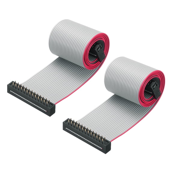 IDC Wire Flat Ribbon Cable FC/FD Connector A-type 26Pins 2.54mm Pitch 0.5m Long, 2pcs