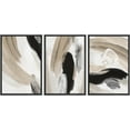 thumbnail image 1 of IDEA4WALL 3 Panels Framed Canvas Print Wall Art Set Duotone Black Tan Paint Strokes Abstract Shapes Illustration Modern Art Decorative Nordic Artwork Housewarming - 16"x24"x3 Panels Black, 1 of 5