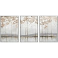 thumbnail image 1 of IDEA4WALL 3 Panels Framed Canvas Print Wall Art Set Pastel Mountain Lake Tree Forest Abstract Landscape Illustration Modern Art Decorative Nordic Artwork Housewarming - 16"x24"x3 Panels White, 1 of 5