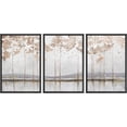 thumbnail image 1 of IDEA4WALL 3 Panels Framed Canvas Print Wall Art Set Pastel Mountain Lake Tree Forest Abstract Landscape Illustration Modern Art Decorative Nordic Artwork Housewarming - 24"x36"x3 Panels Black, 1 of 5