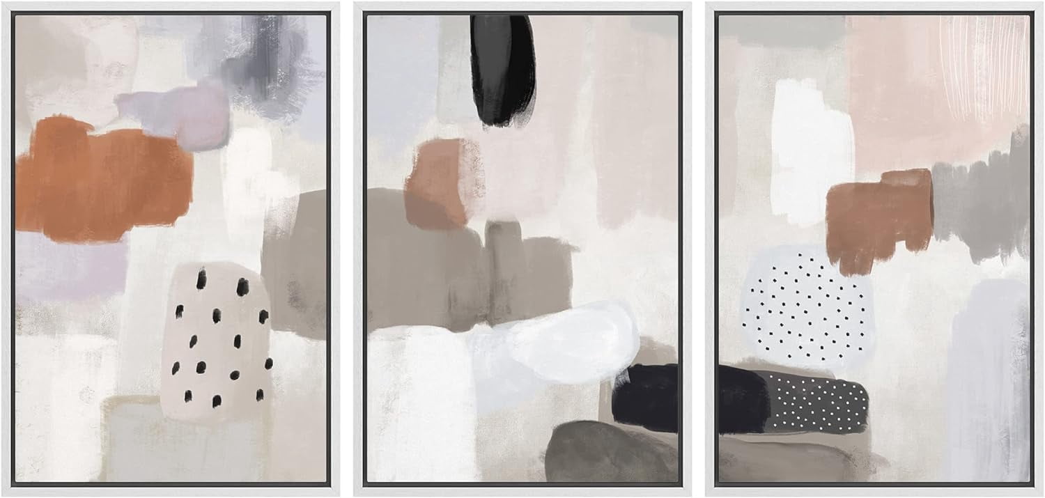 IDEA4WALL 3 Panels Framed Canvas Print Wall Art Set Watercolor Paint ...