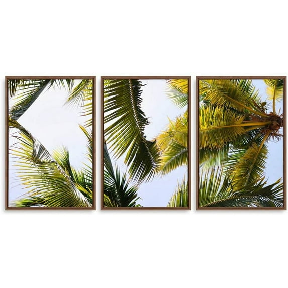 IDEA4WALL 3 Piece Canvas Wall Art Tropical Palm Trees Canvas Prints Framed Wall Art Decor