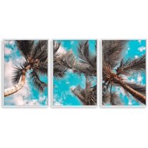 IDEA4WALL 3 Piece Canvas Wall Art Tropical Palm Trees Canvas Prints Framed Wall Art Decor